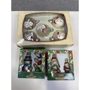 Brand New All is Brite Hand Painted Glass Christmas Ornaments 3 Boxes